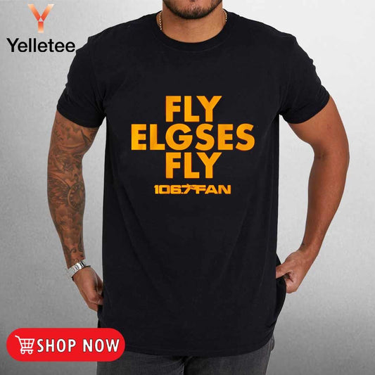 106.7 the fan Washington Commanders fly Elgses fly vs Philadelphia shirt