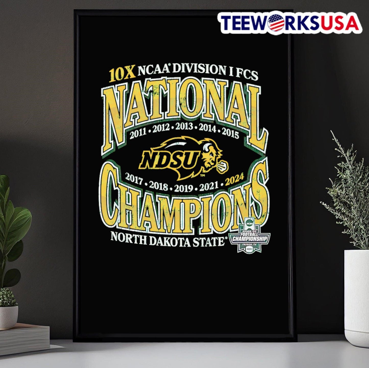 2024-25 FCS National Champions NDSU Bison vintage shirt