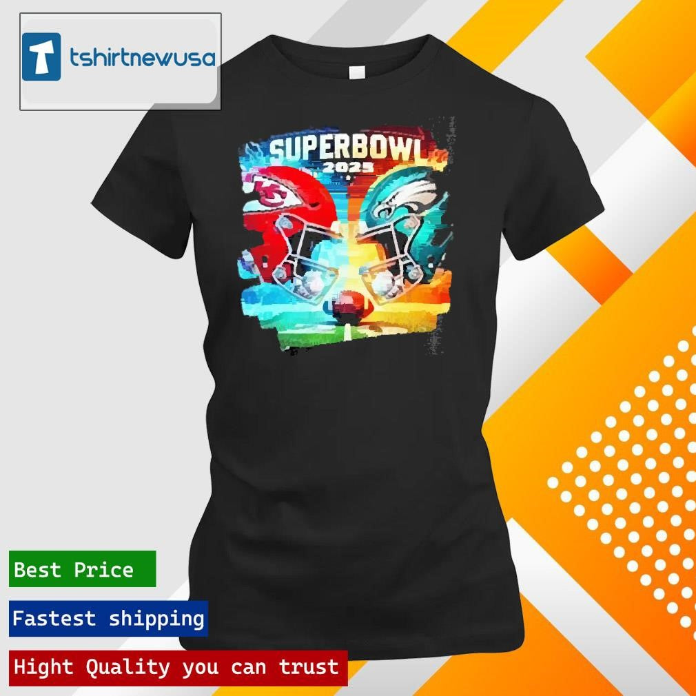 Best Trendy Classic Confrontation Philadelphia Eagles Vs Kansas City Chiefs Super Bowl 2025 T-Shirt