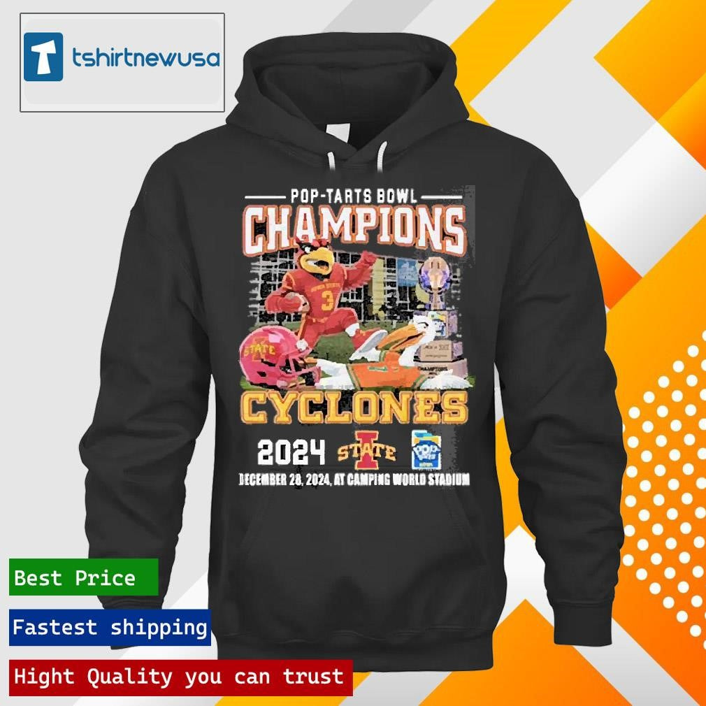 Funny Iowa State Cyclones Miami Hurricanes Pop Tarts Bowl Champions 2024 Mascot T-Shirt