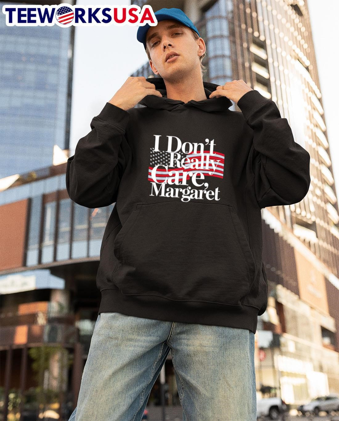 I DonT Really Care Margaret Funny Minimalist American flag shirt