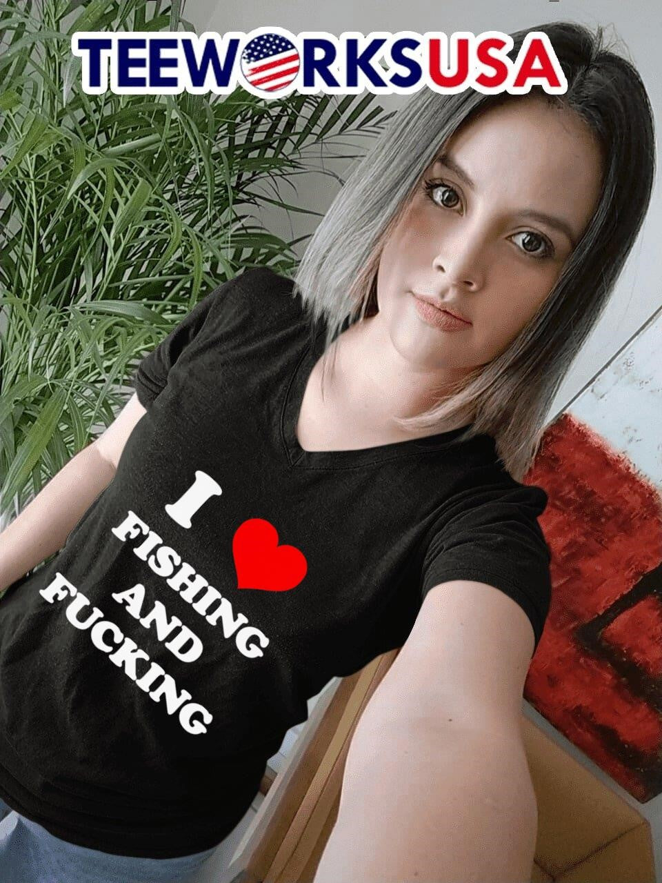 I heart fishing and fucking shirt