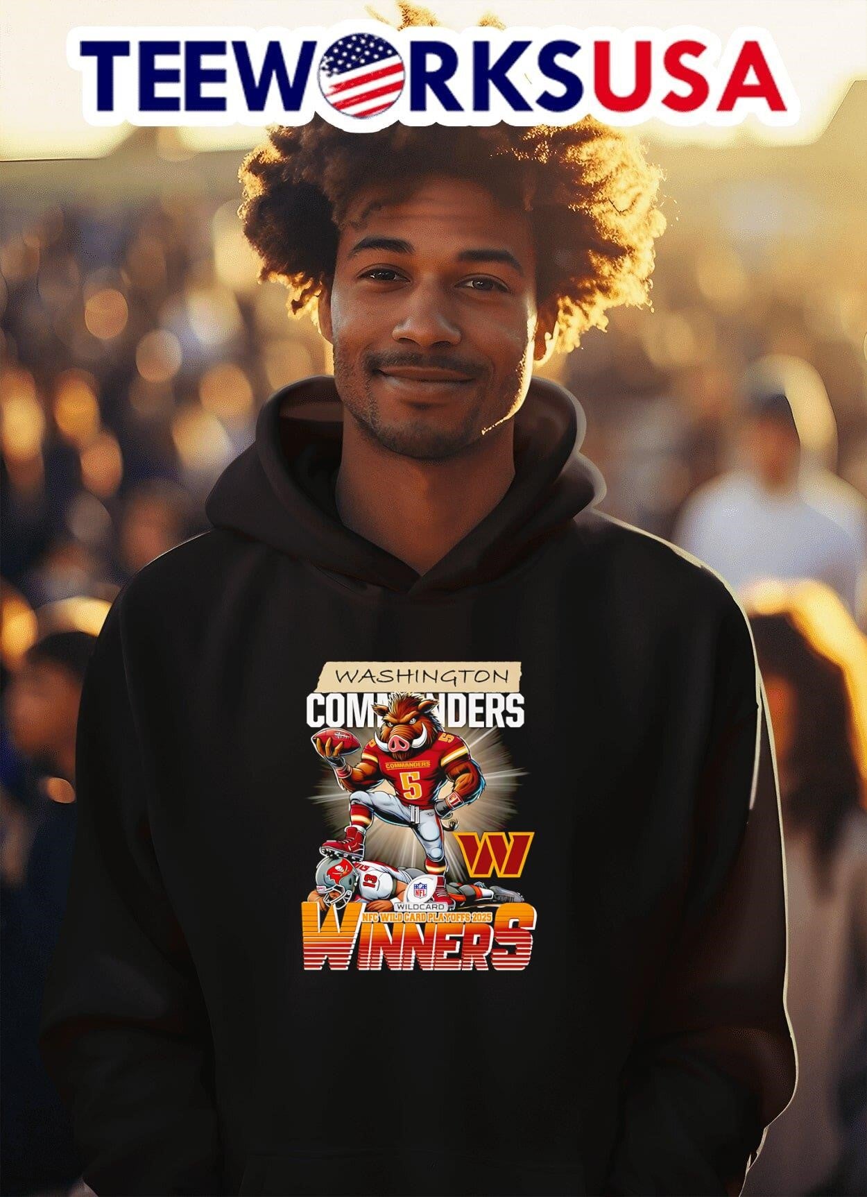 Washington Commanders NFC Wild Card Playoffs 2025 winners mascot graphic shirt