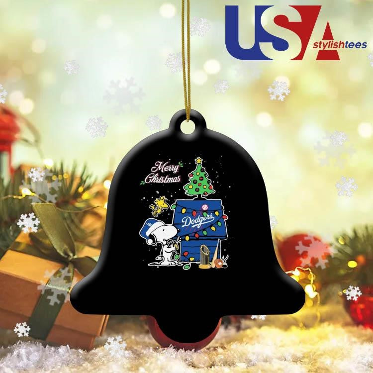 Los Angeles Dodgers Merry Christmas With Snoopy Baby Champions 2024 Ornament