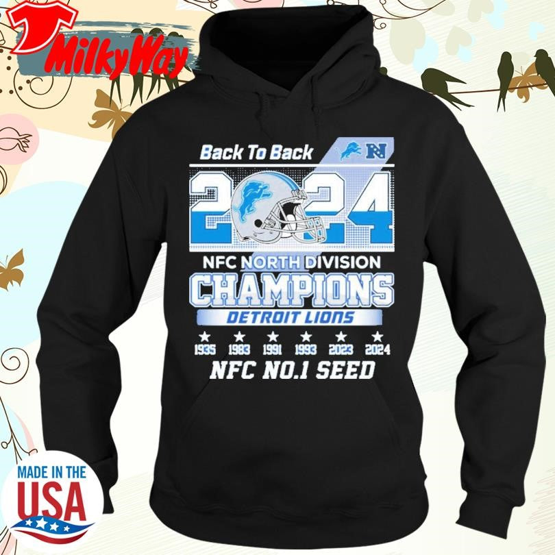 Official Back To Back 2024 Nfc North Division Champions Detroit Lions Nfc No 1 Seed Shirt