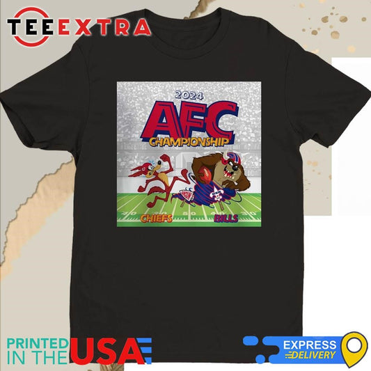 Official Buffalo Bills Vs Kansas City Chiefs 2024 AFC Championship Matchups Cartoon Style Shirt