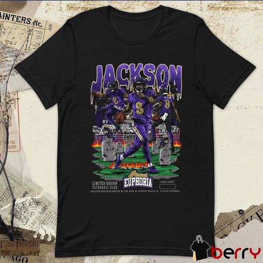 Official Lamar Jackson V3 Baltimore Ravens NFL Planet Euphoria Artwork t-shirt