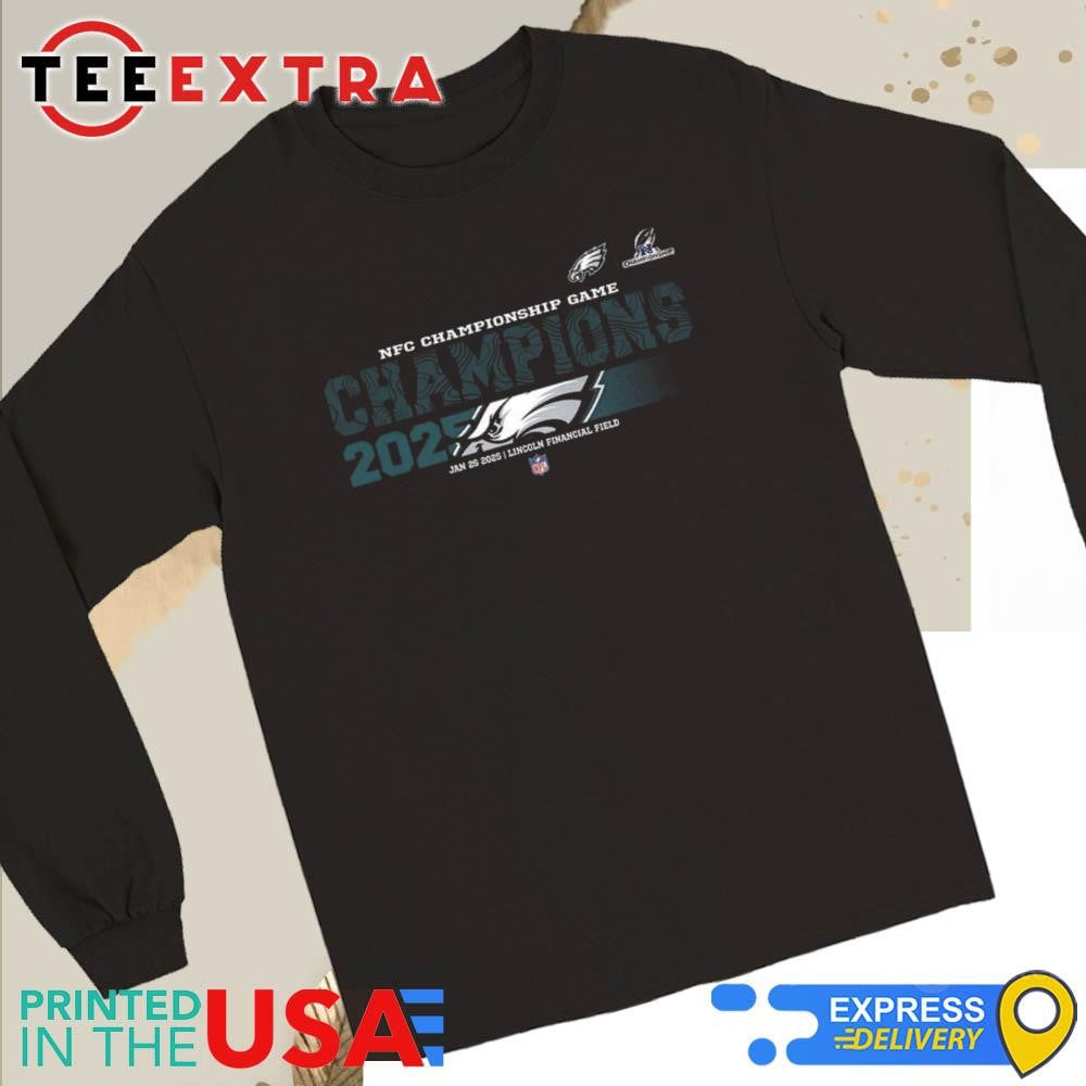 Official Philadelphia Eagles 2024 2025 NFC Championship Champions Logo Mascot Unisex Shirt