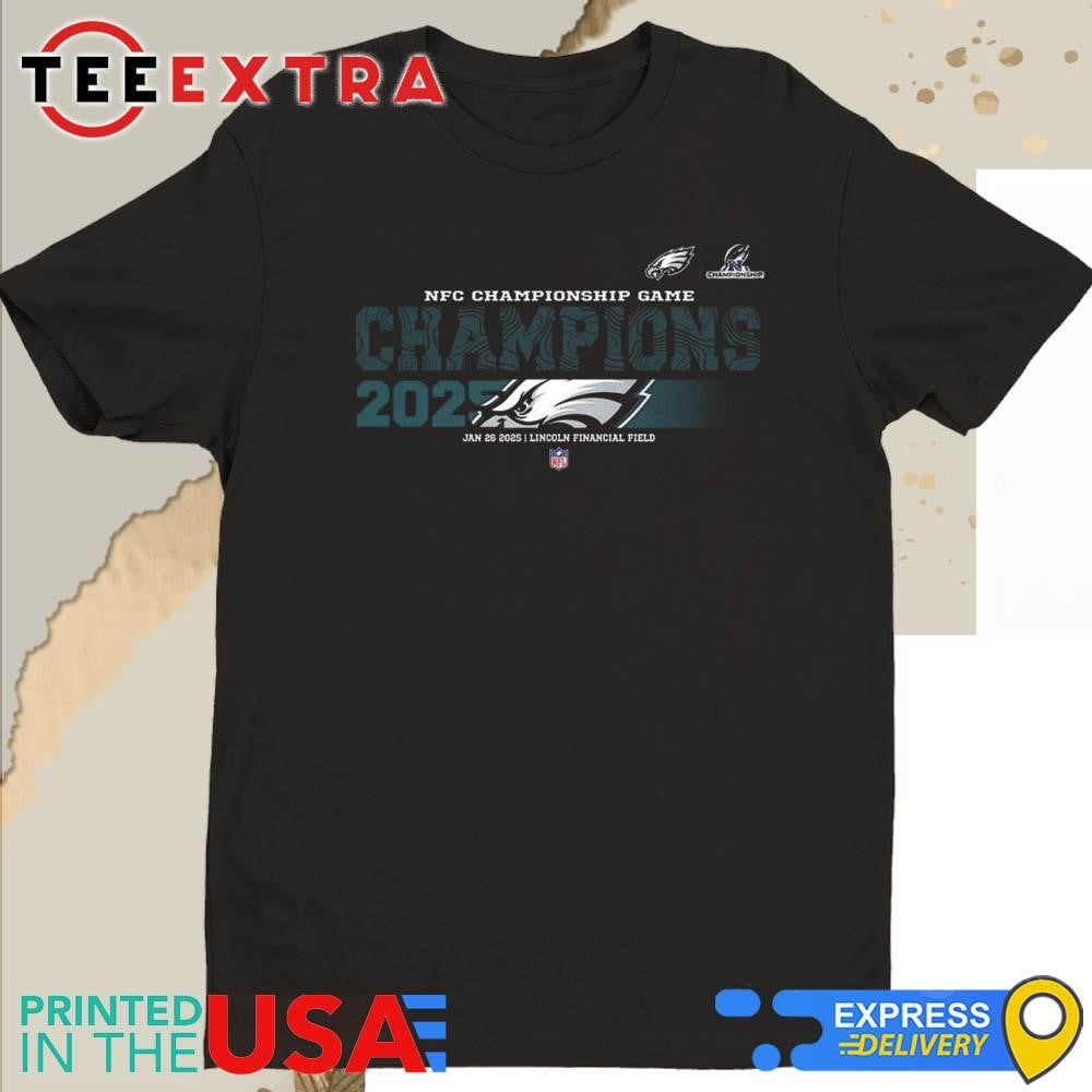 Official Philadelphia Eagles 2024 2025 NFC Championship Champions Logo Mascot Unisex Shirt