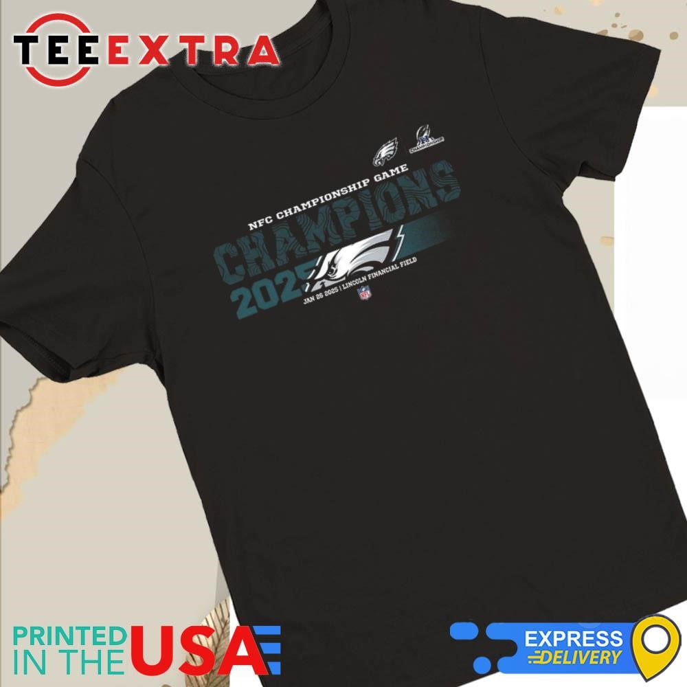 Official Philadelphia Eagles 2024 2025 NFC Championship Champions Logo Mascot Unisex Shirt