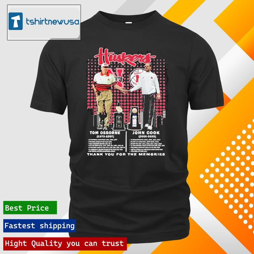 Official Trendy Tom Osborne 1973 1997 John Cook 2000 2025 Nebraska Cornhuskers Thank Your For The Memories Shirts