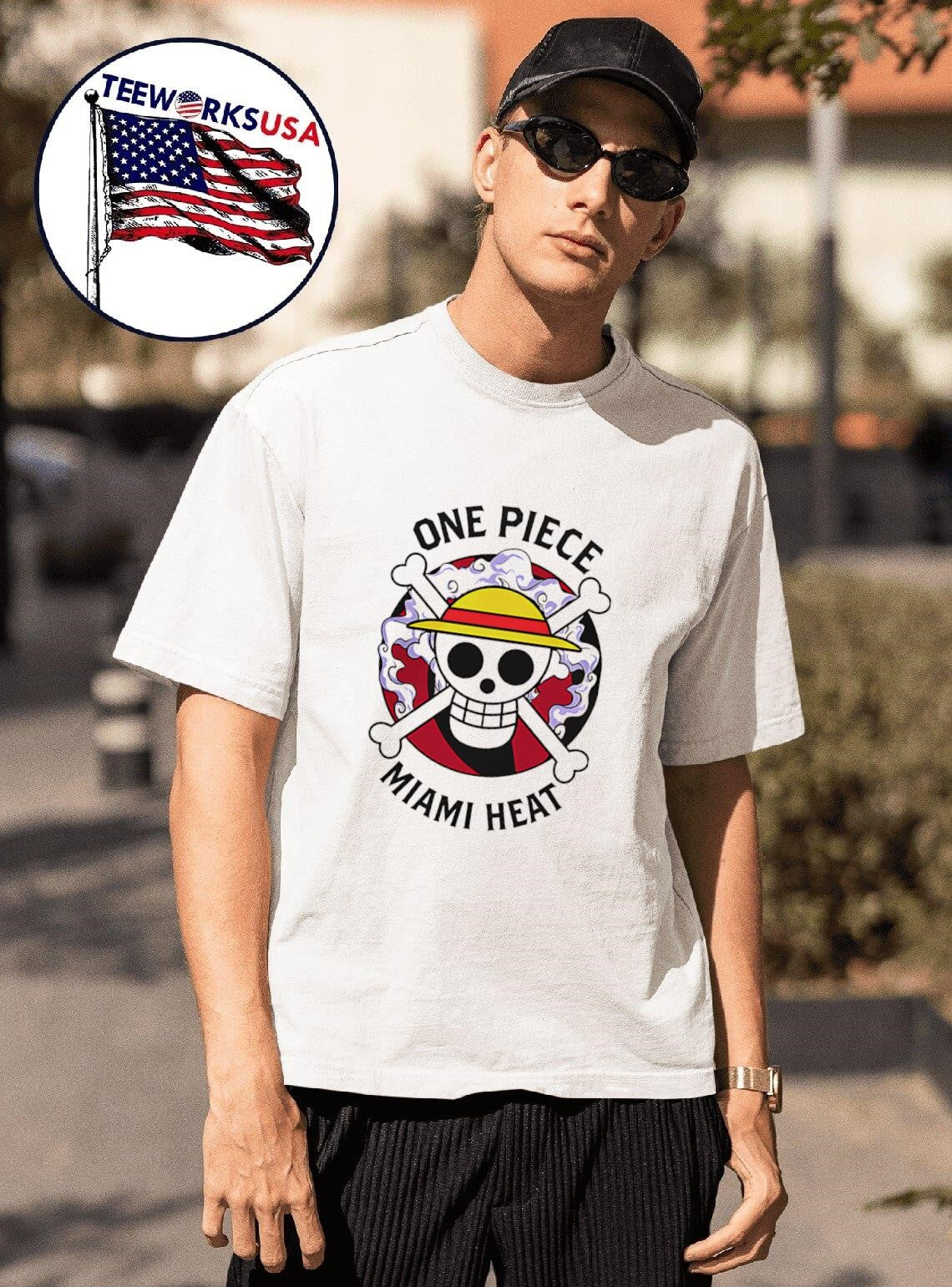 One Piece x Miami Heat shirt