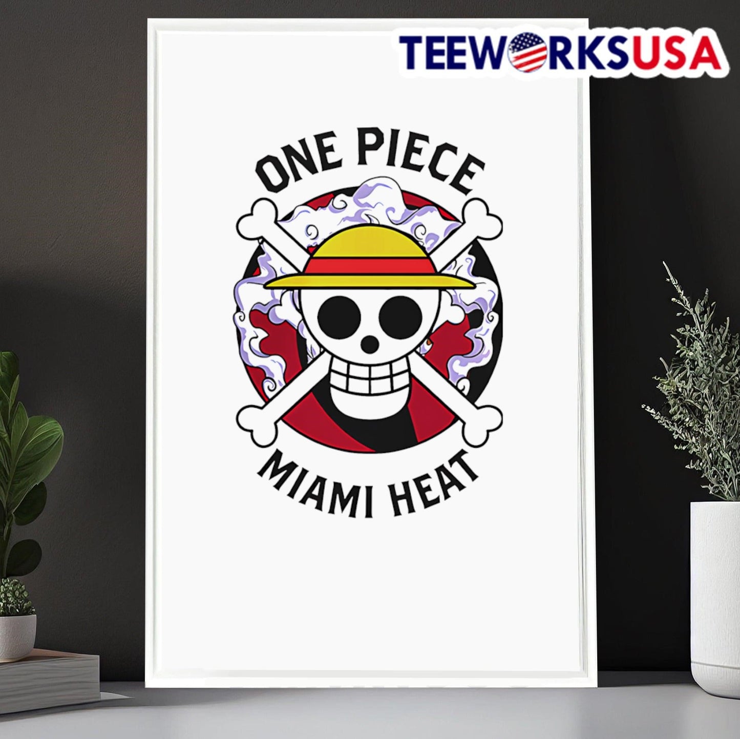 One Piece x Miami Heat shirt