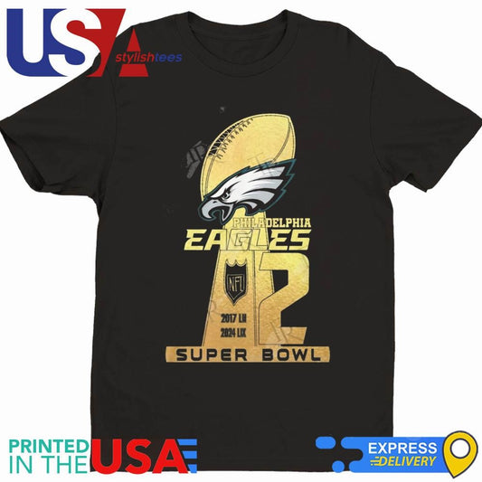 Philadelphia Eagles 2 Super Bowl 2017-2024 Shirt