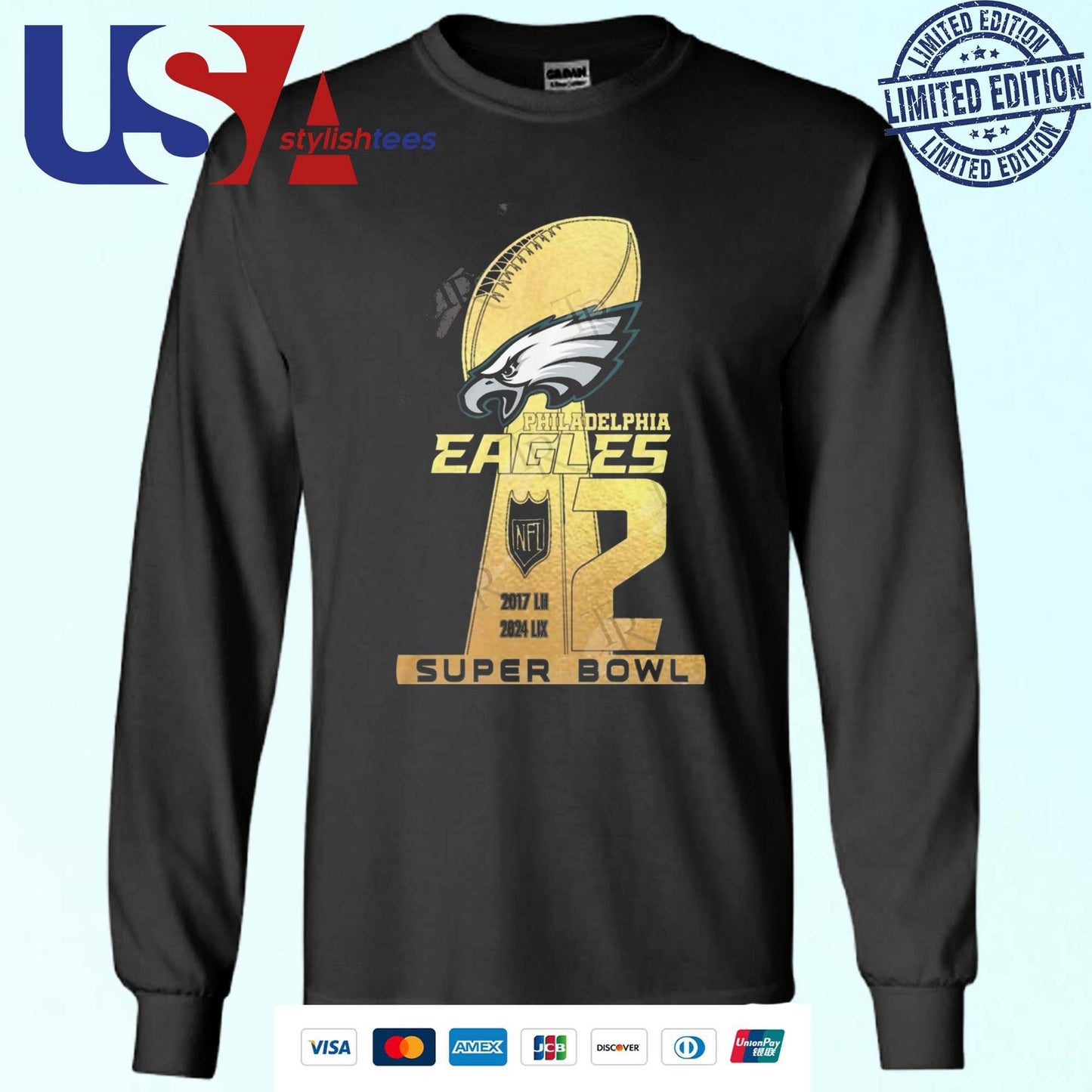 Philadelphia Eagles 2 Super Bowl 2017-2024 Shirt