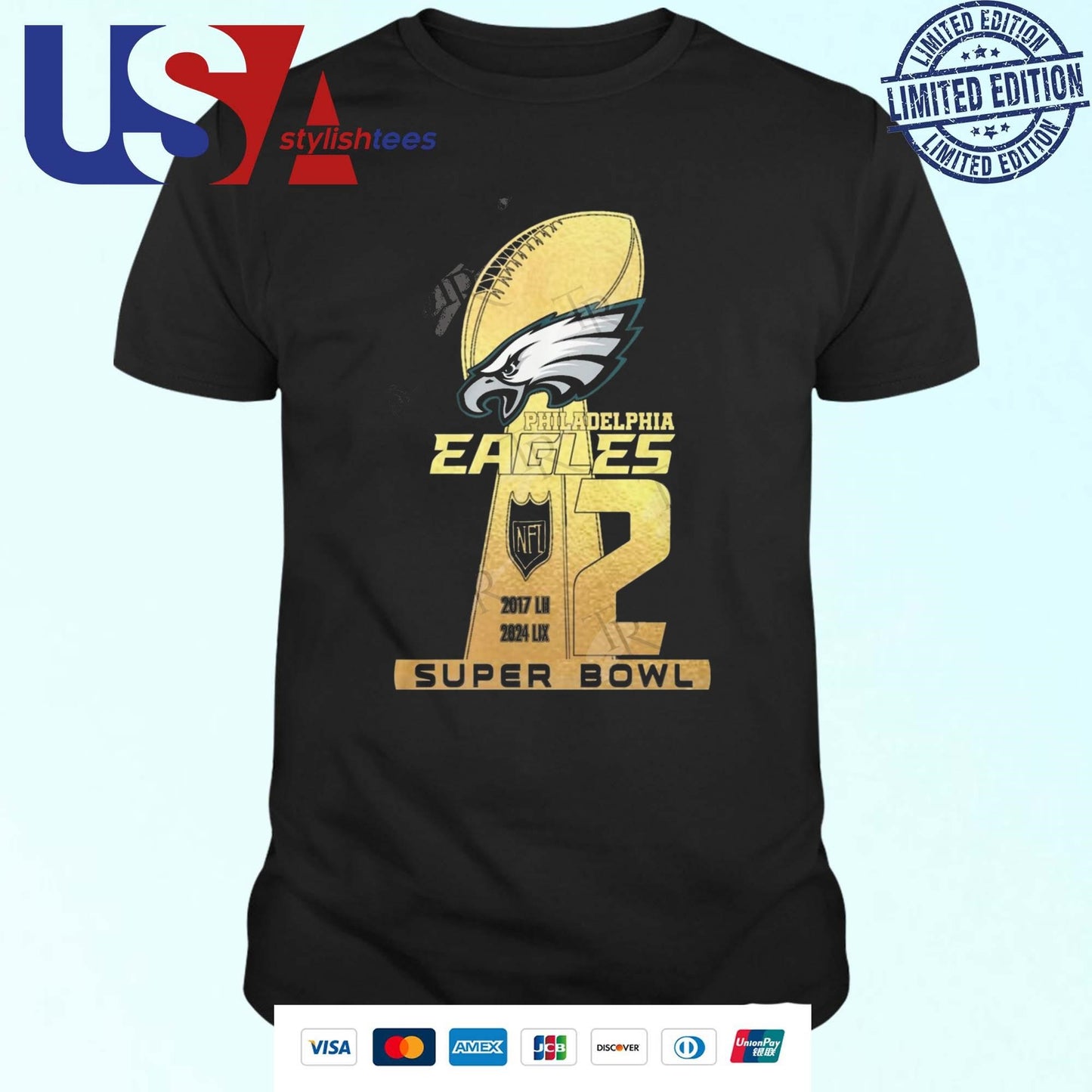 Philadelphia Eagles 2 Super Bowl 2017-2024 Shirt