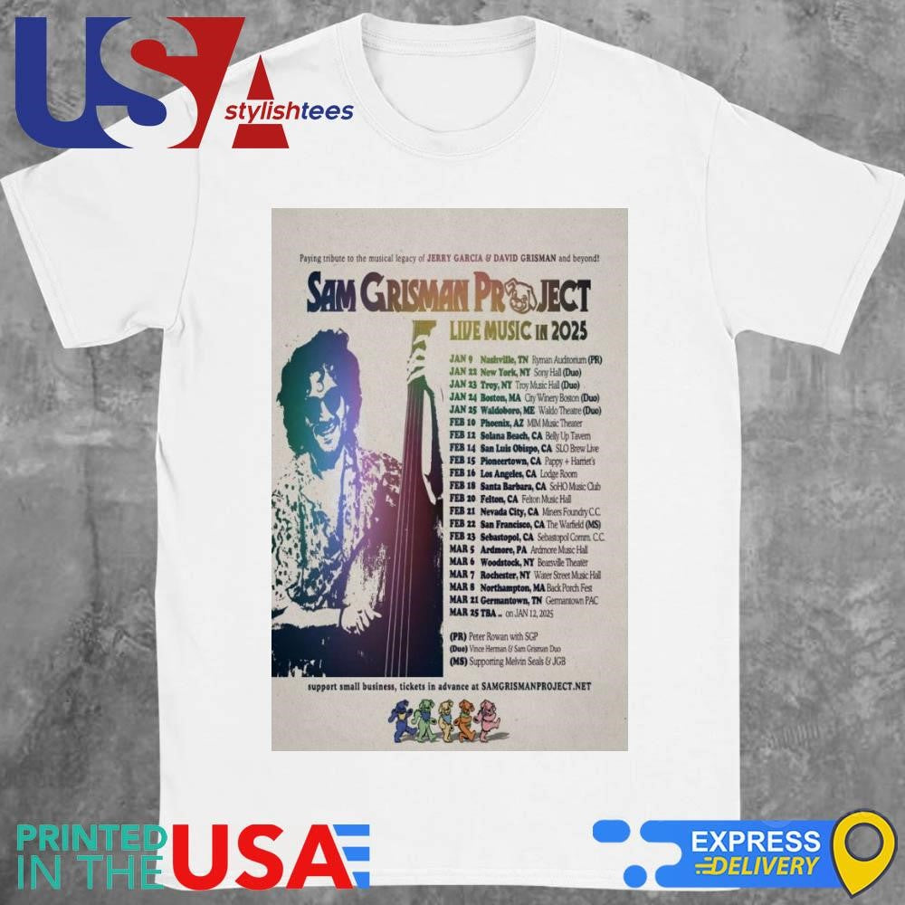 Sam Grisman Project Live Music In 2025 Tour Shirt