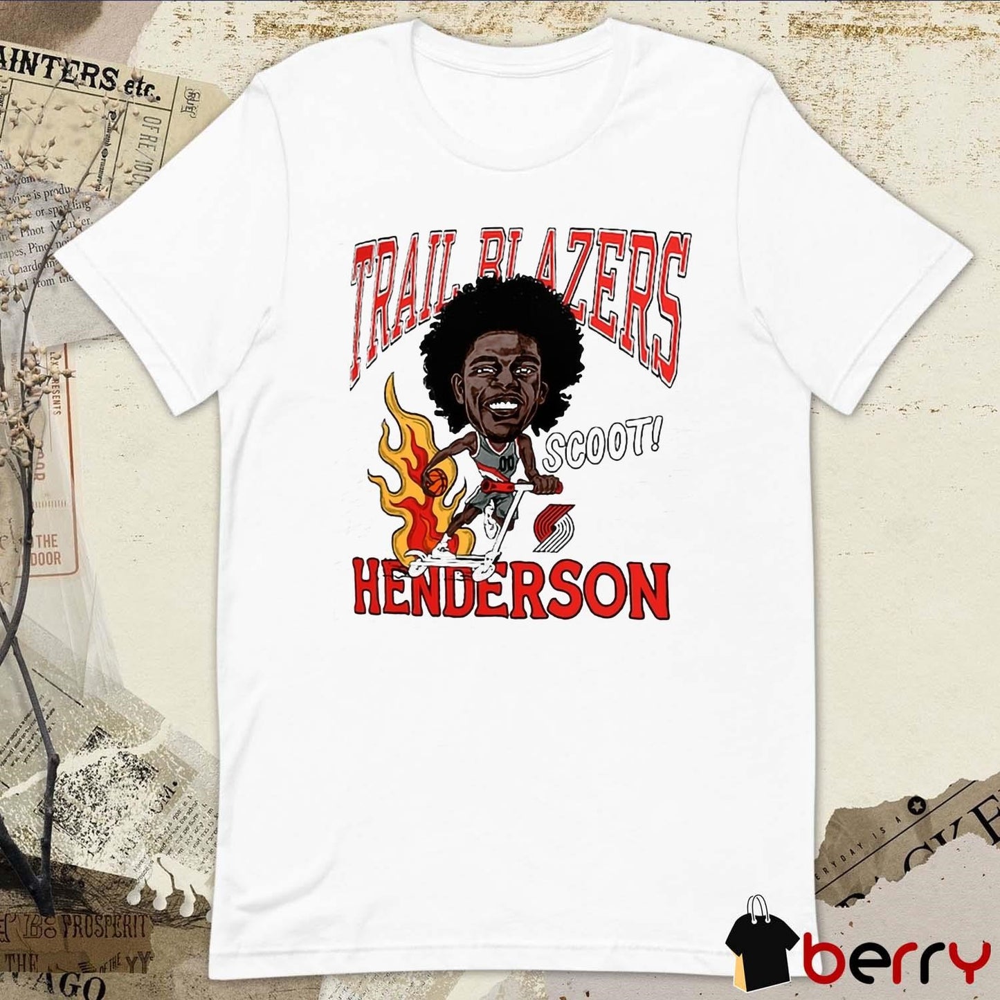 Scoot Henderson Portland Trail Blazers Caricature fan art t-shirt