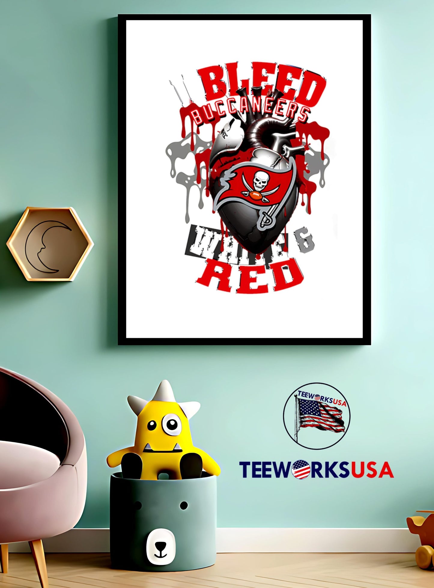 Tampa Bay Buccaneers Heart I Bleed White &amp; Red shirt