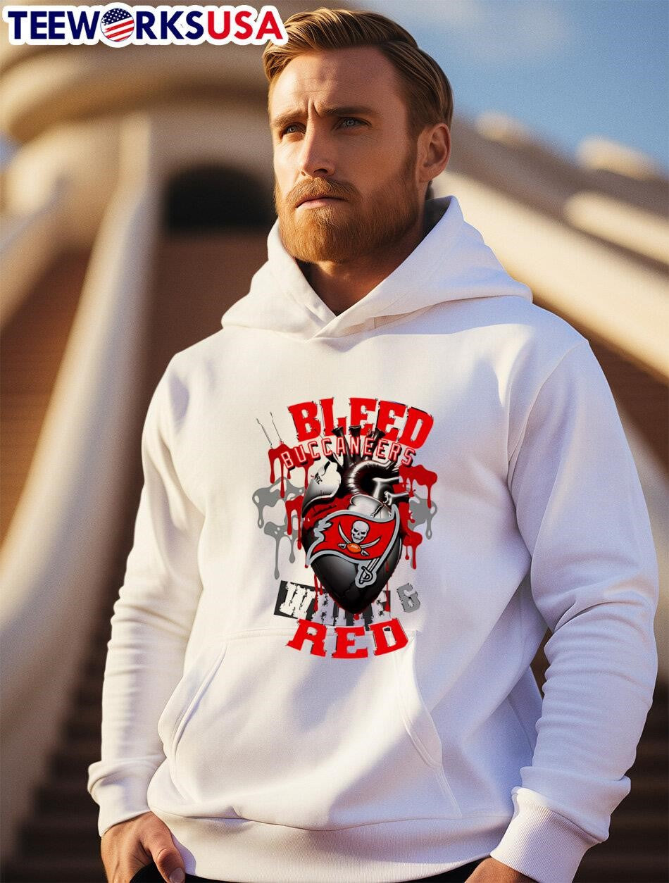 Tampa Bay Buccaneers Heart I Bleed White &amp; Red shirt