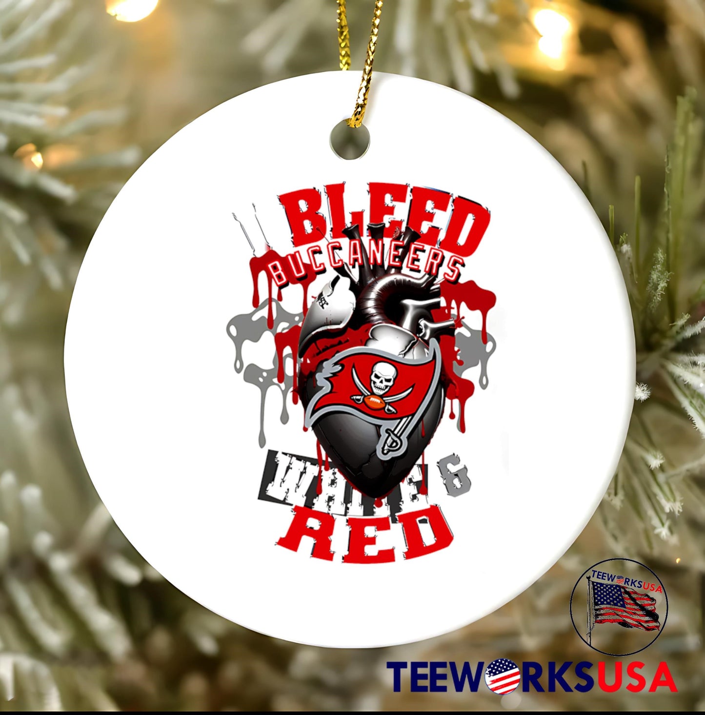 Tampa Bay Buccaneers Heart I Bleed White &amp; Red shirt