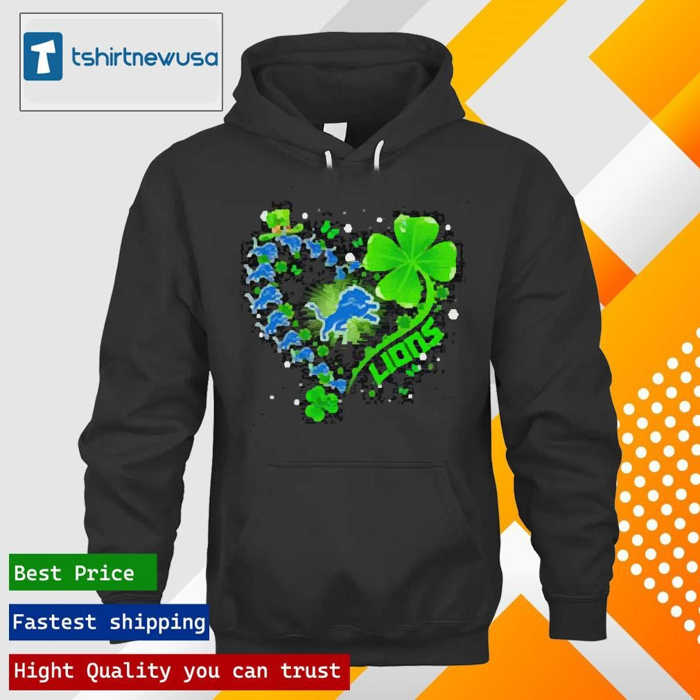 Top Detroit Lions Heart Lucky St. Patrick’s Day 2025 T shirt