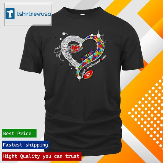 Top Heart Kansas City Chiefs Autism accept understand love 2024 T Shirt