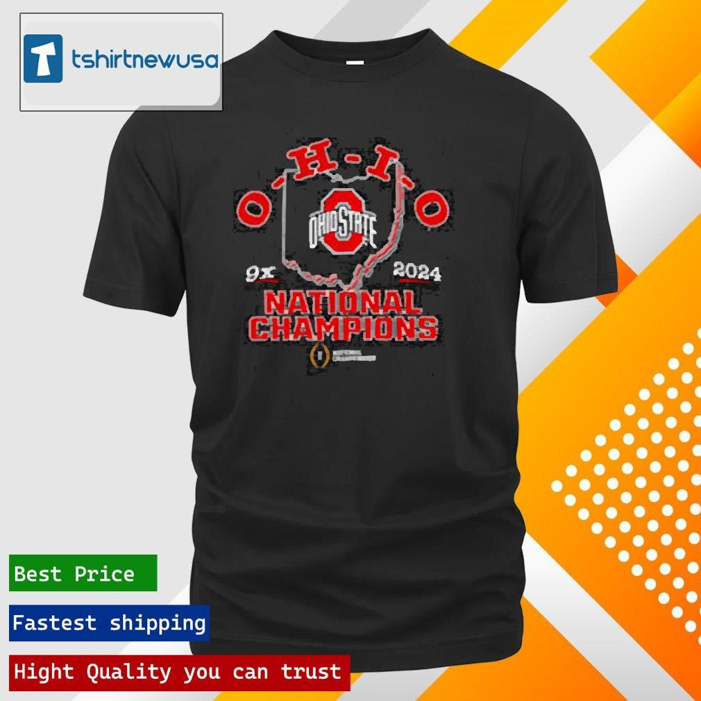 Top Ohio State Buckeyes 9x College Football Playoff 2024 National Champions T-shirt