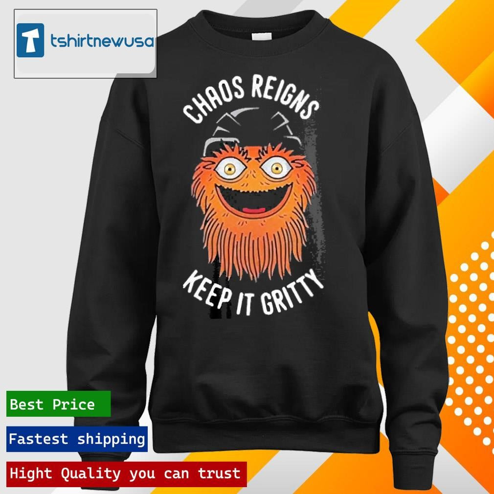 Top Philadelphia Flyers Chaos Reigns Keep It Gritty Mascot 2025 T Shirt