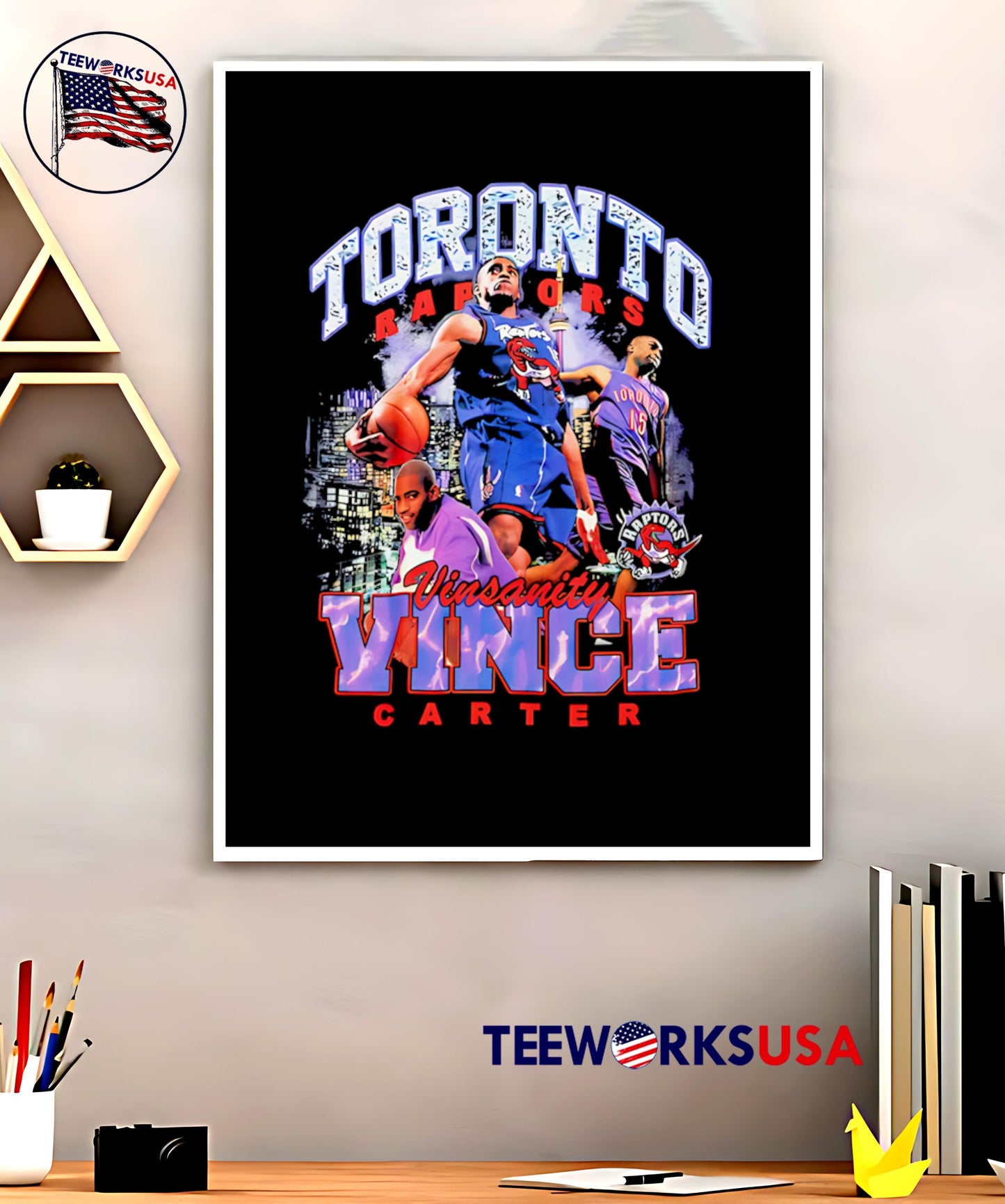 Toronto Raptors Vince Carter Mitchell &amp; Ness Black Hardwood Classics Bling Concert Player  shirt