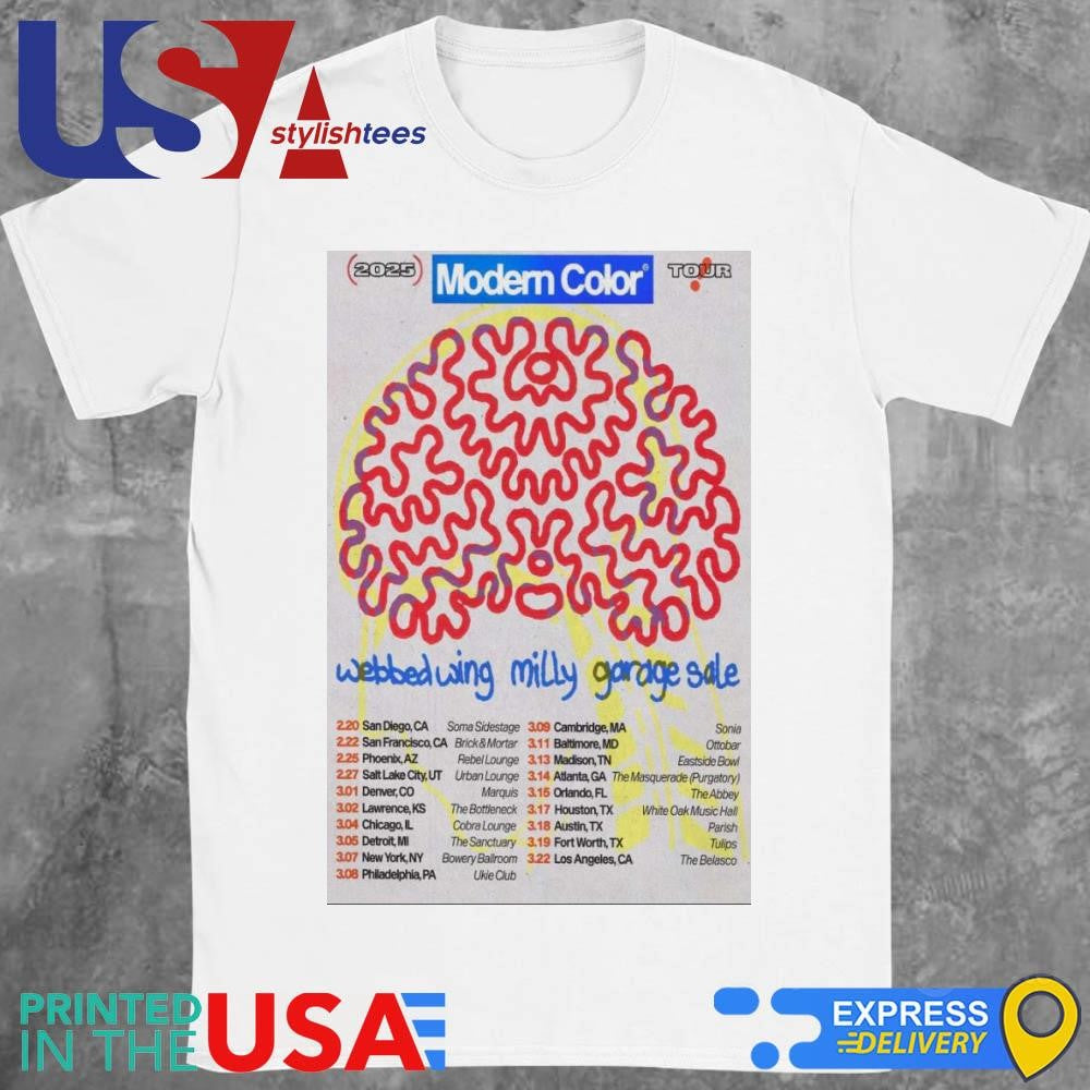 Tour 2025 Modern Color Webbedwing Milly Garage Sale T-shirt