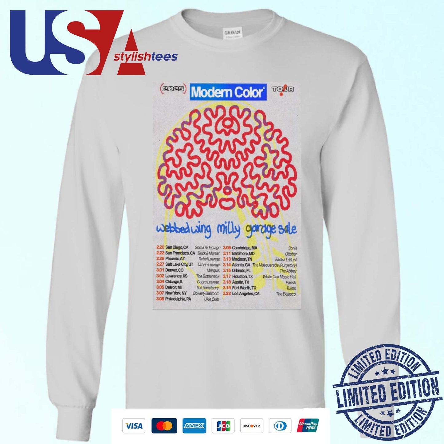 Tour 2025 Modern Color Webbedwing Milly Garage Sale T-shirt