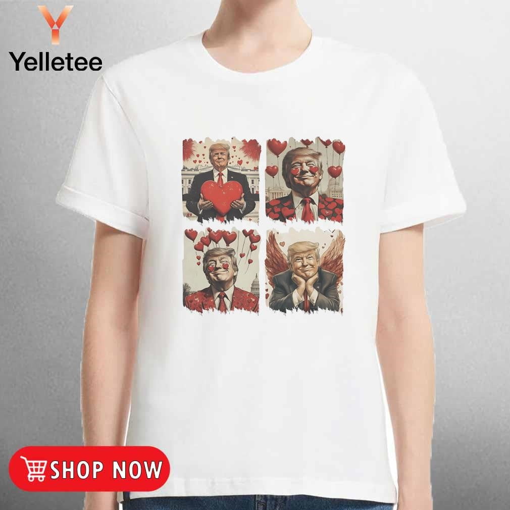 Trump angel 4-square hearts Valentine's day shirt