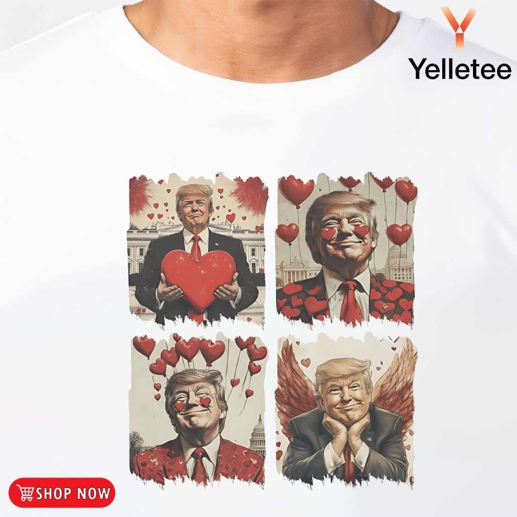 Trump angel 4-square hearts Valentine's day shirt