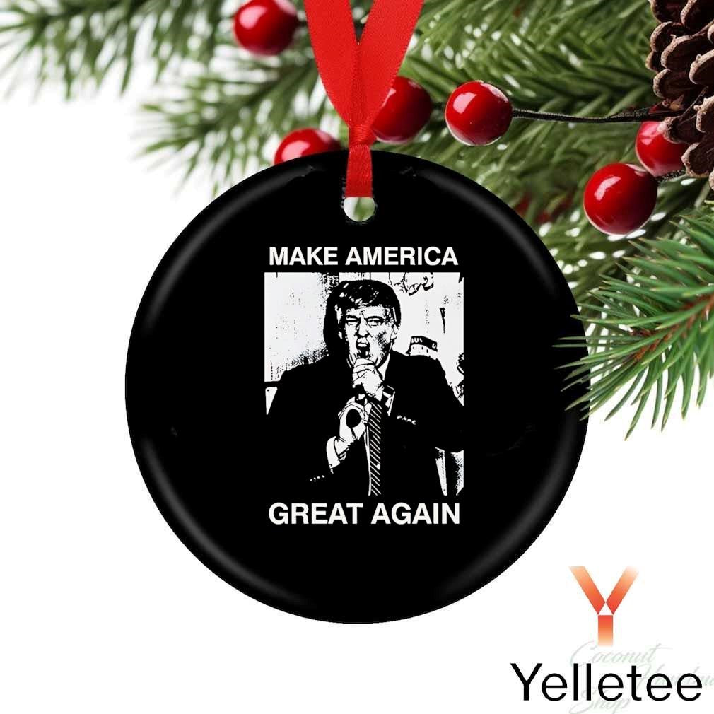 Trump gun in mouth make America great again Ornament