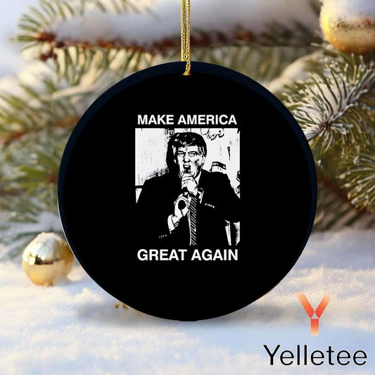 Trump gun in mouth make America great again Ornament