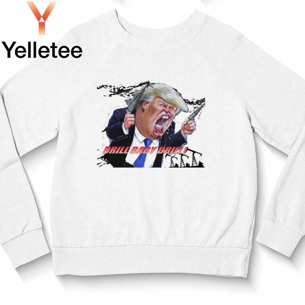 Trump shooter drill baby drill caricature shirt