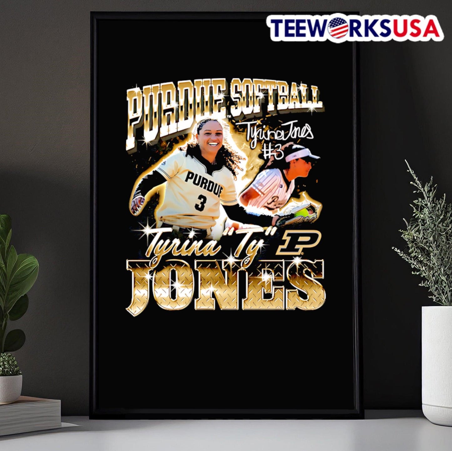 Tyrina Jones Purdue softball 90s shirt