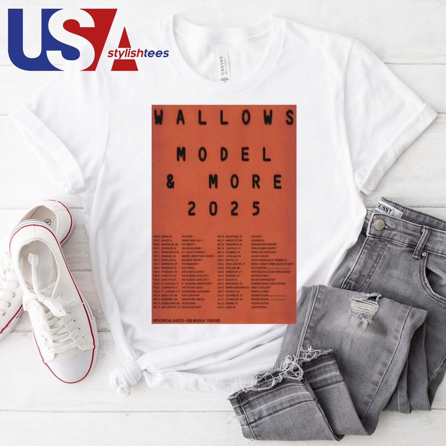 Wallows 2025 Model &amp; More Tour T-shirt