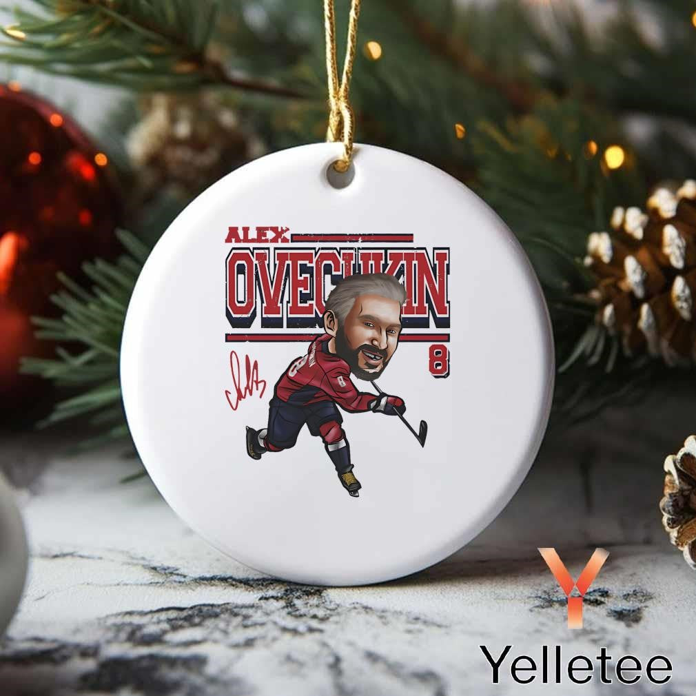 Washington Capitals Alex Ovechkin caricature signature Ornament