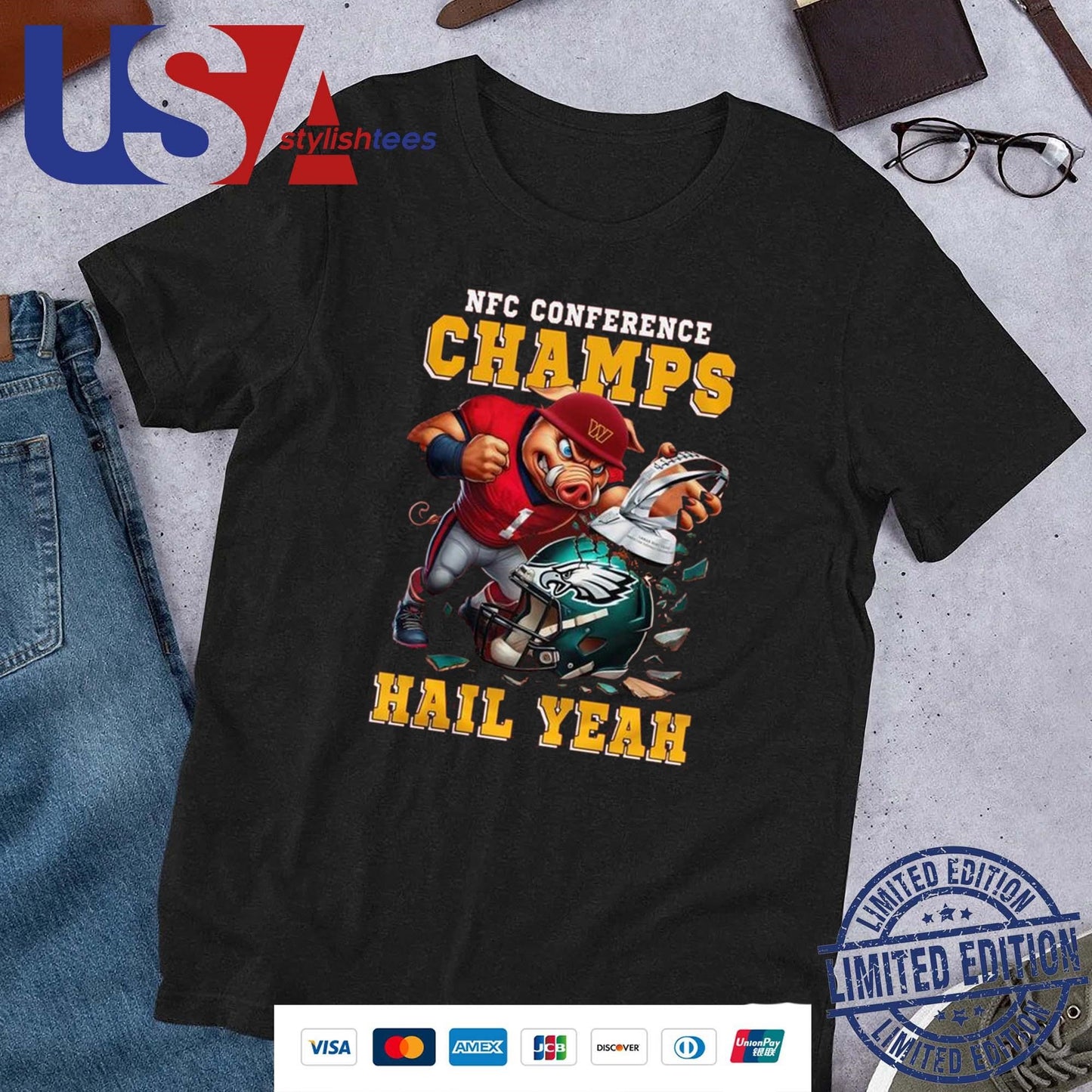 Washington Commanders NFC Conference Champs Chiefs Hail Yeah 2025 Shirt