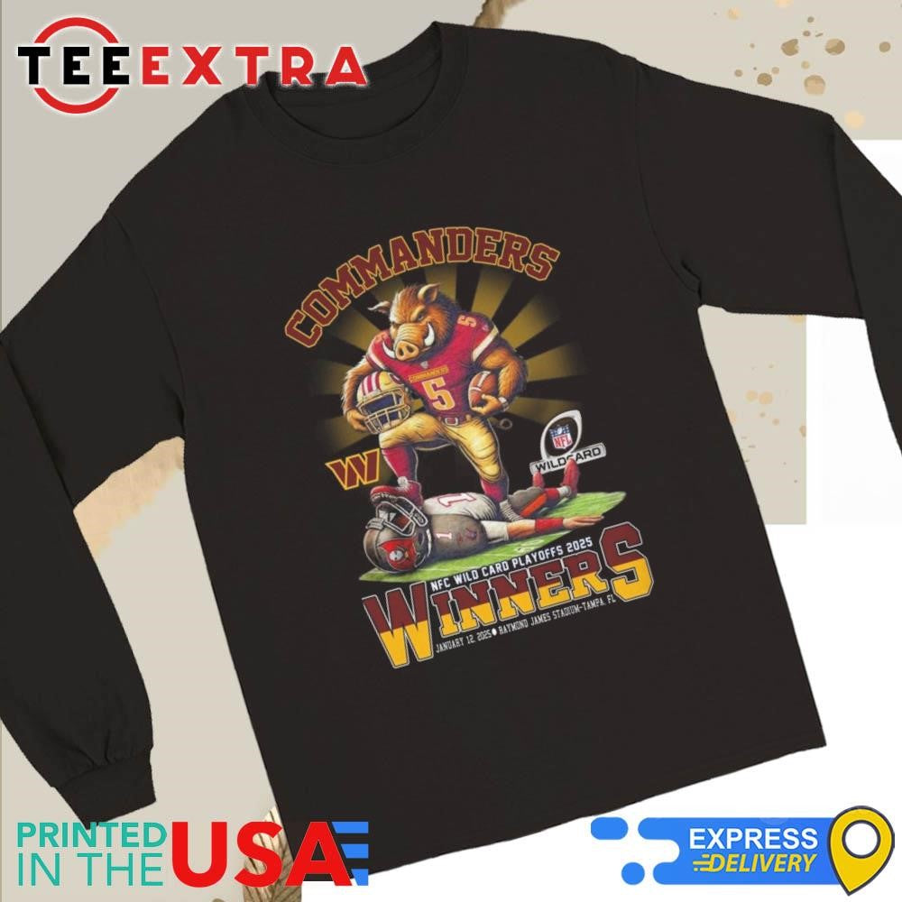 Washington Commanders NFC Wild Card Playoff 2025 Winners Jan 12 2025 Mascot Shirt