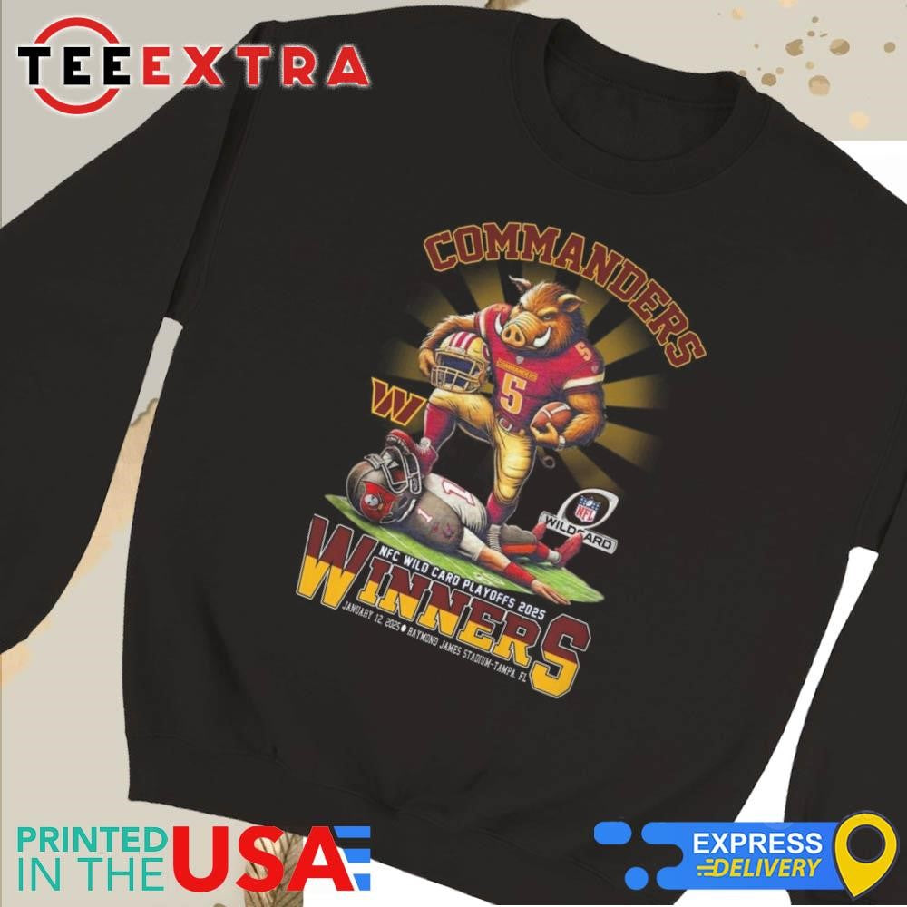 Washington Commanders NFC Wild Card Playoff 2025 Winners Jan 12 2025 Mascot Shirt