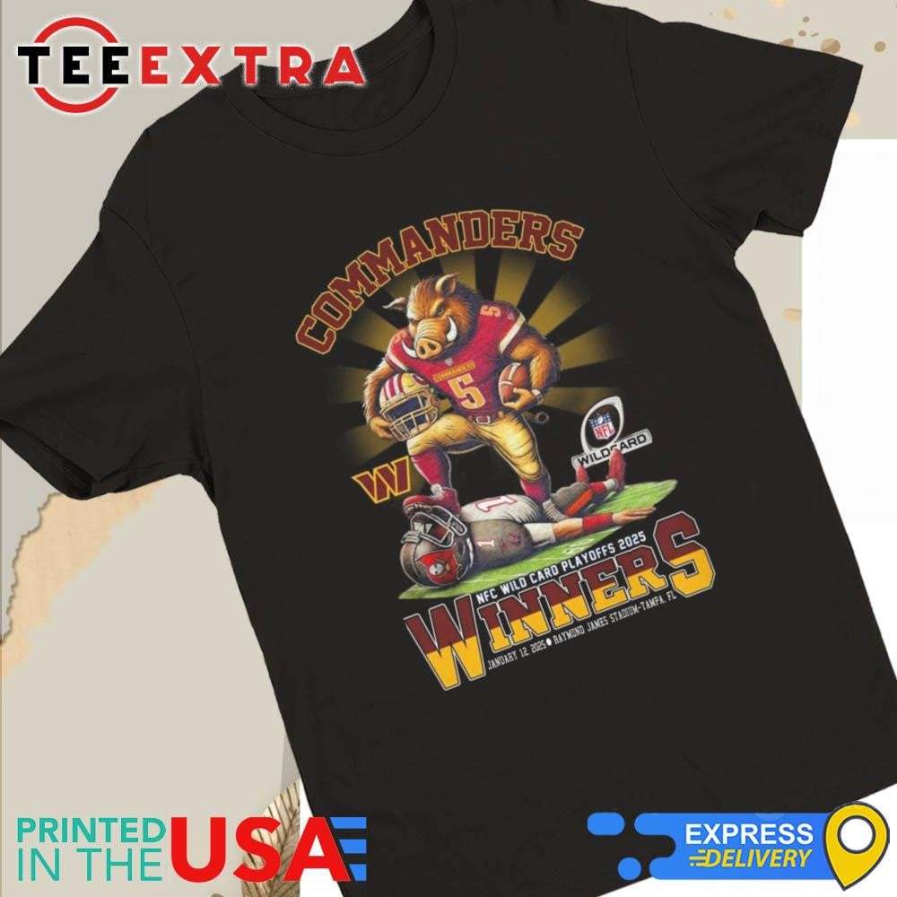 Washington Commanders NFC Wild Card Playoff 2025 Winners Jan 12 2025 Mascot Shirt