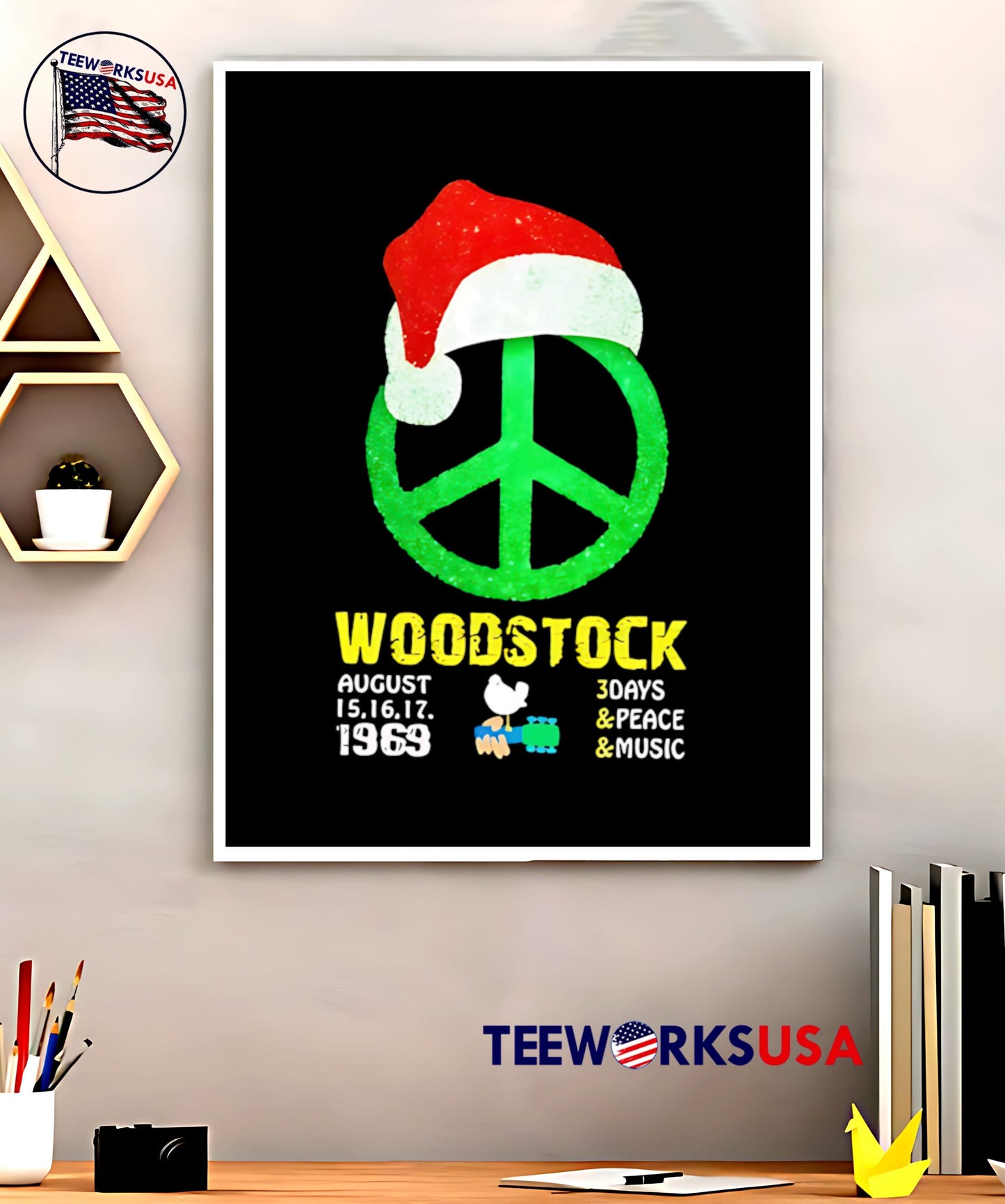 Woodstock Santa Hat Hippie 2024 shirt