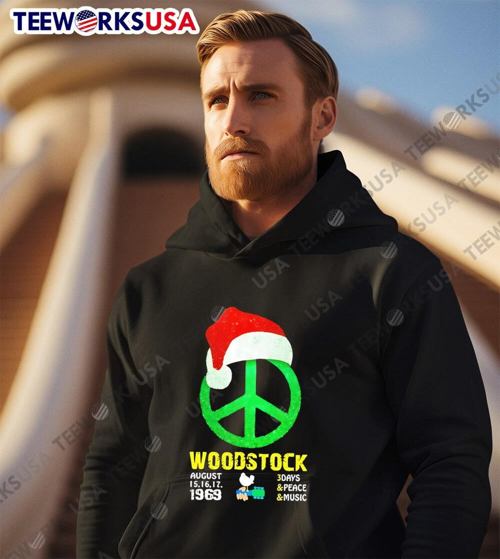 Woodstock Santa Hat Hippie 2024 shirt