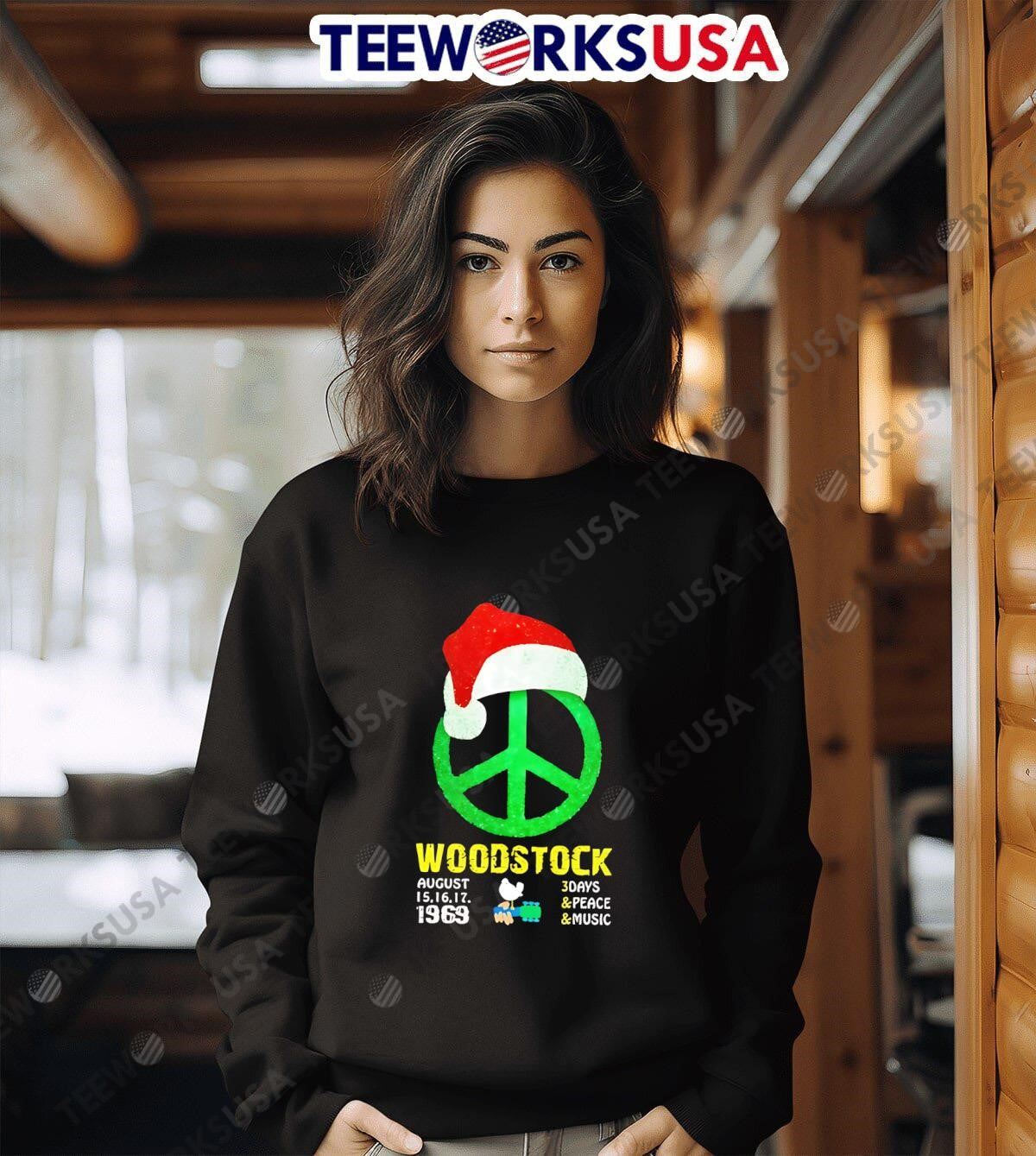 Woodstock Santa Hat Hippie 2024 shirt