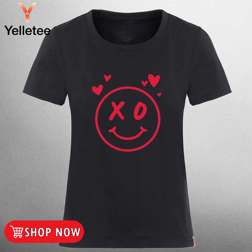 XO smiley face hearts Valentine's day shirt