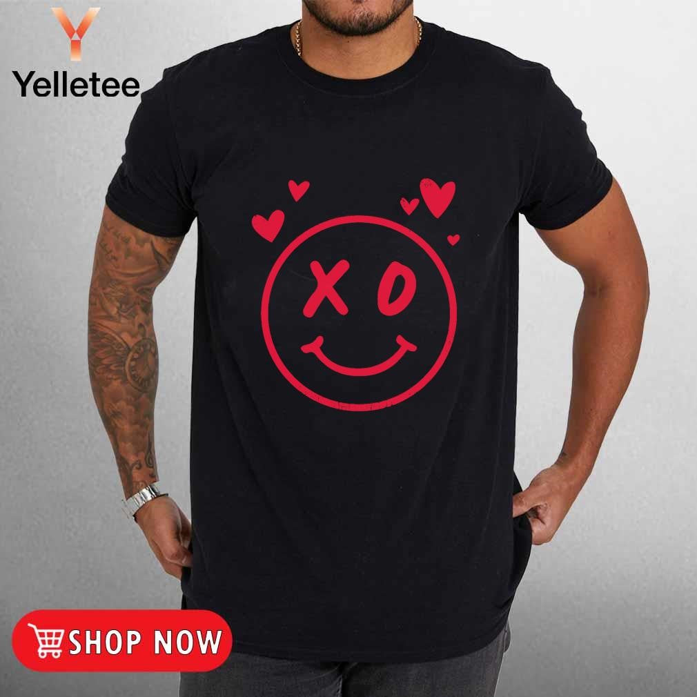 XO smiley face hearts Valentine's day shirt