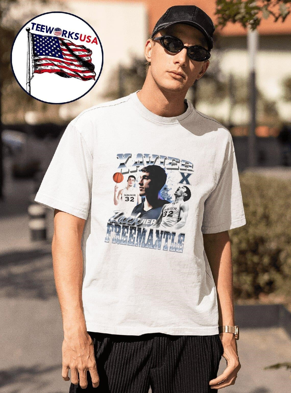 Zach Freemantle Xavier basketball 90s graphic shirt